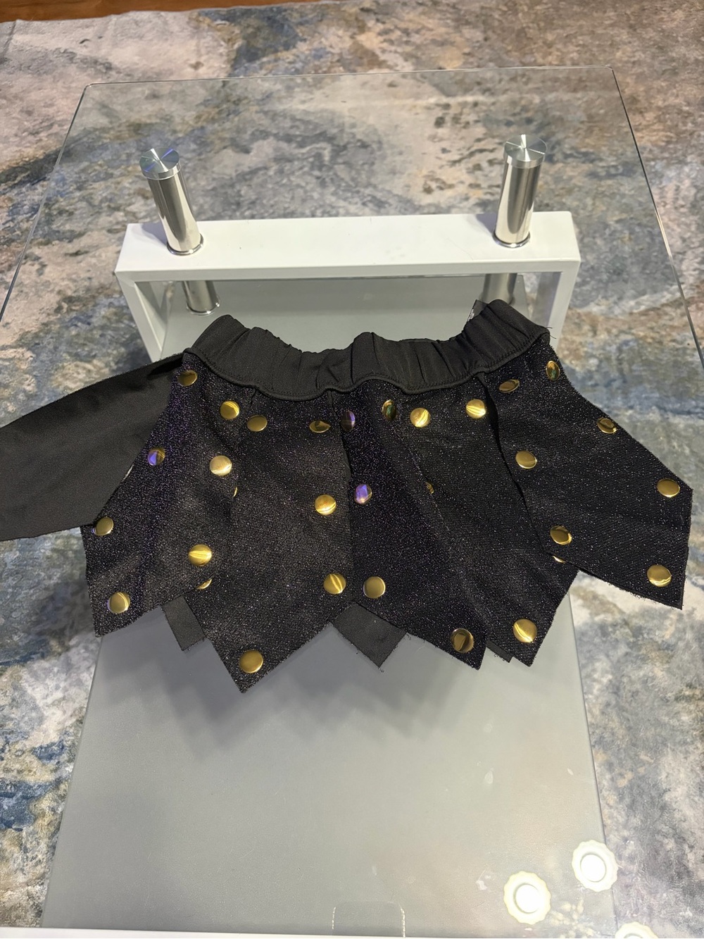 Leg Avenue Black Mini Skirt with Gold Stud Accents